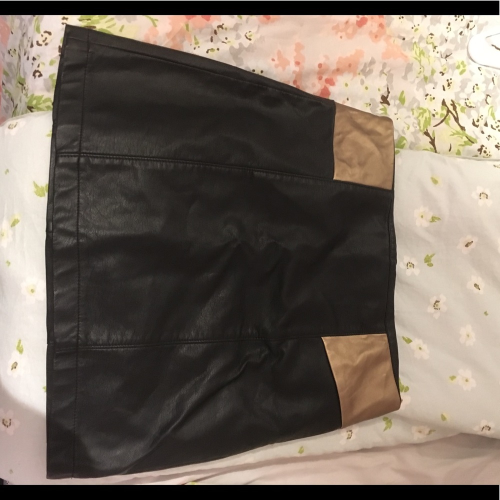 Leather mini skirt