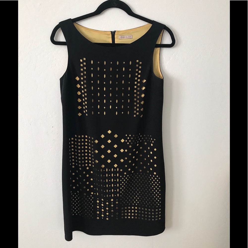 Pennyblack Yellow Lined Shift Dress