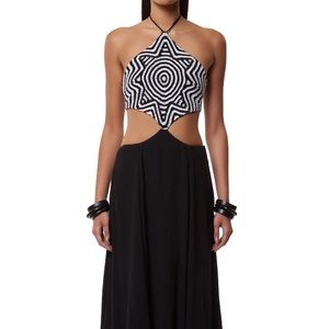 Mara Hoffman Crochet Cut Out Maxi Dress