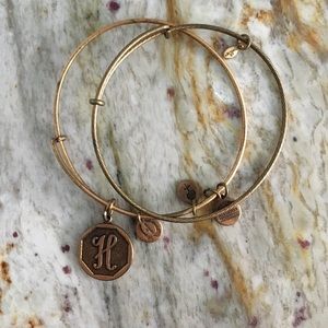 Alex and ani "h" charm bracelet + 1 other