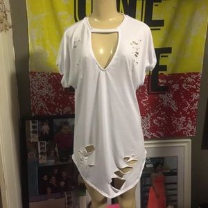White Torn dress