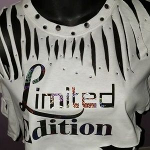 "Limited Edition" distressed crop top