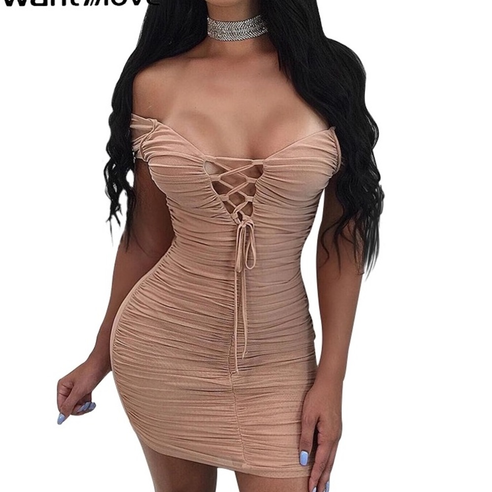 Kim Kardashian Khaki Sexy Dress