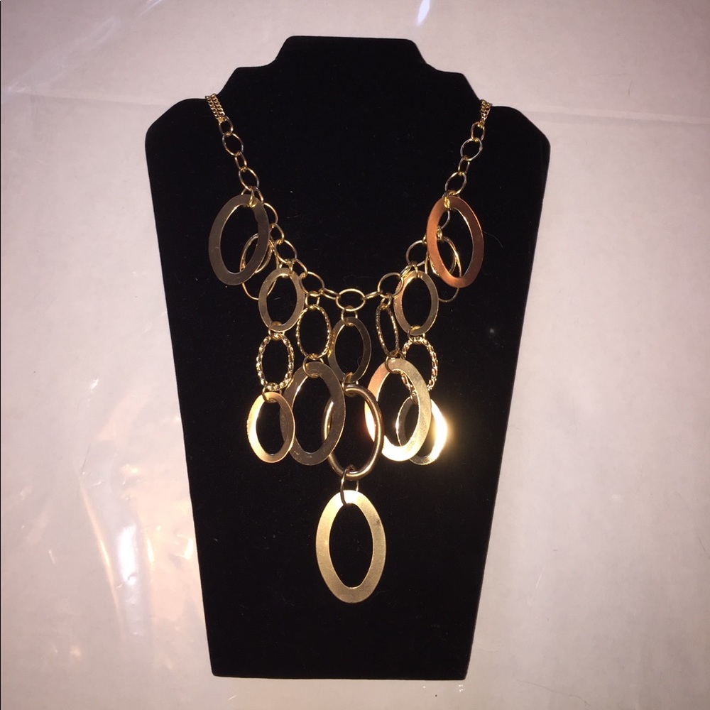 Statement necklace with matching earrings.