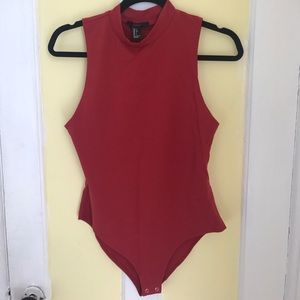 Form Fitting Red Bodysuit