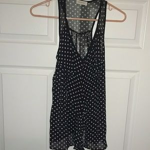 Sheer Black and White Polka Dot Top