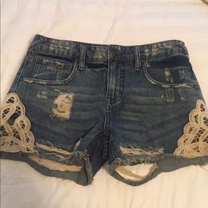 Free People distressed Demin shorts