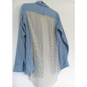 Denim button down with lace back