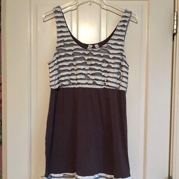 Anthropologie Ruffled Stripes Dress, size M. - Picture 1 of 3