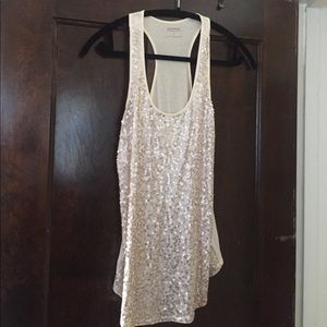 Express Cream Sequin Tank