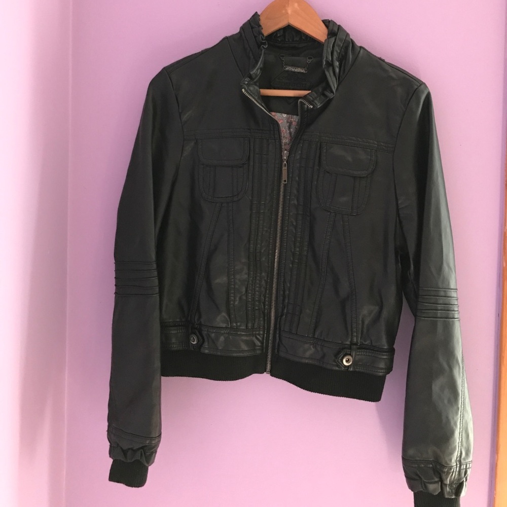 Black leather jacket