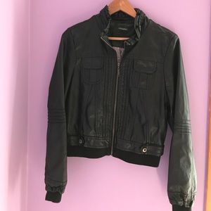 Black leather jacket