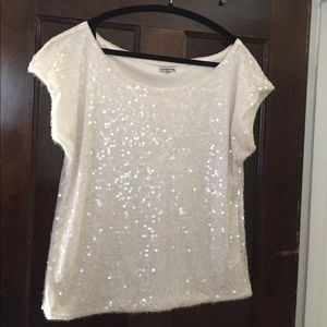 ✨All That Glitters... Express White sequin top