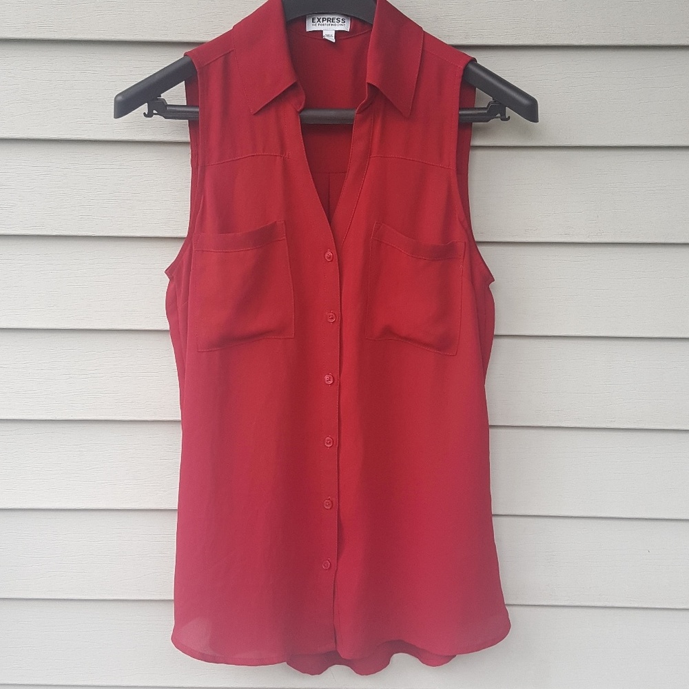 EXPRESS Portofino Deep Red Sleeveless Top