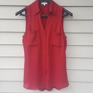 EXPRESS Portofino Deep Red Sleeveless Top