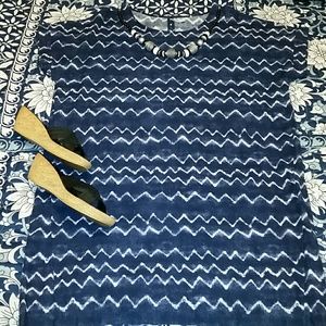 COOL & COMFY NAVY BLUE LINEN SHIFT DRESS