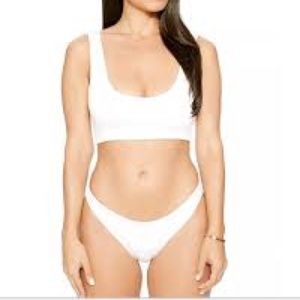 Naked wardrobe white bikini
