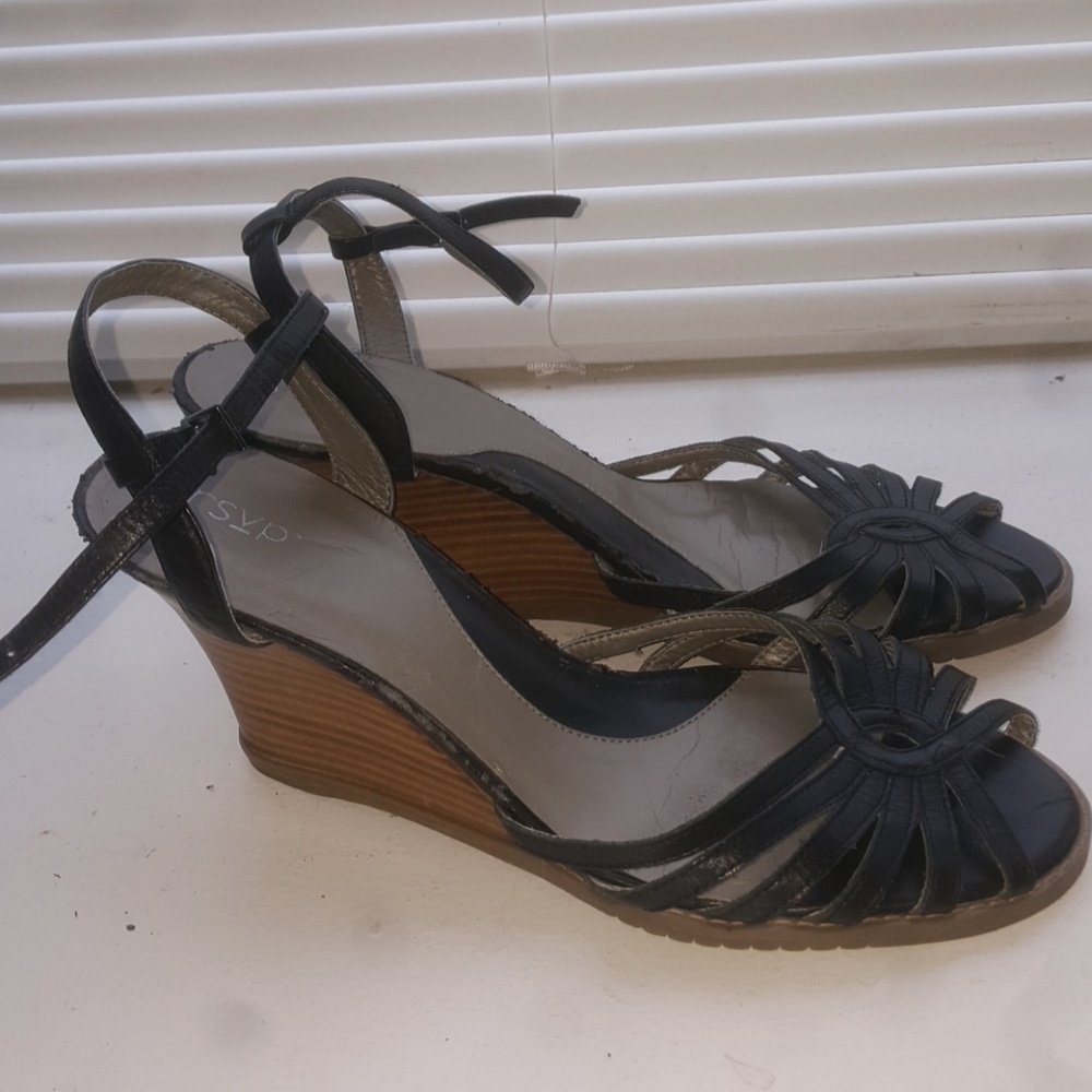 Rsvp strappy wedge sandals.