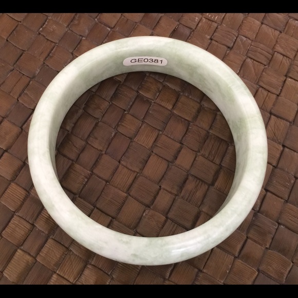 Jadeite Jade Bangle Bracelet - Translucent Faint Lavender  Real Jade \