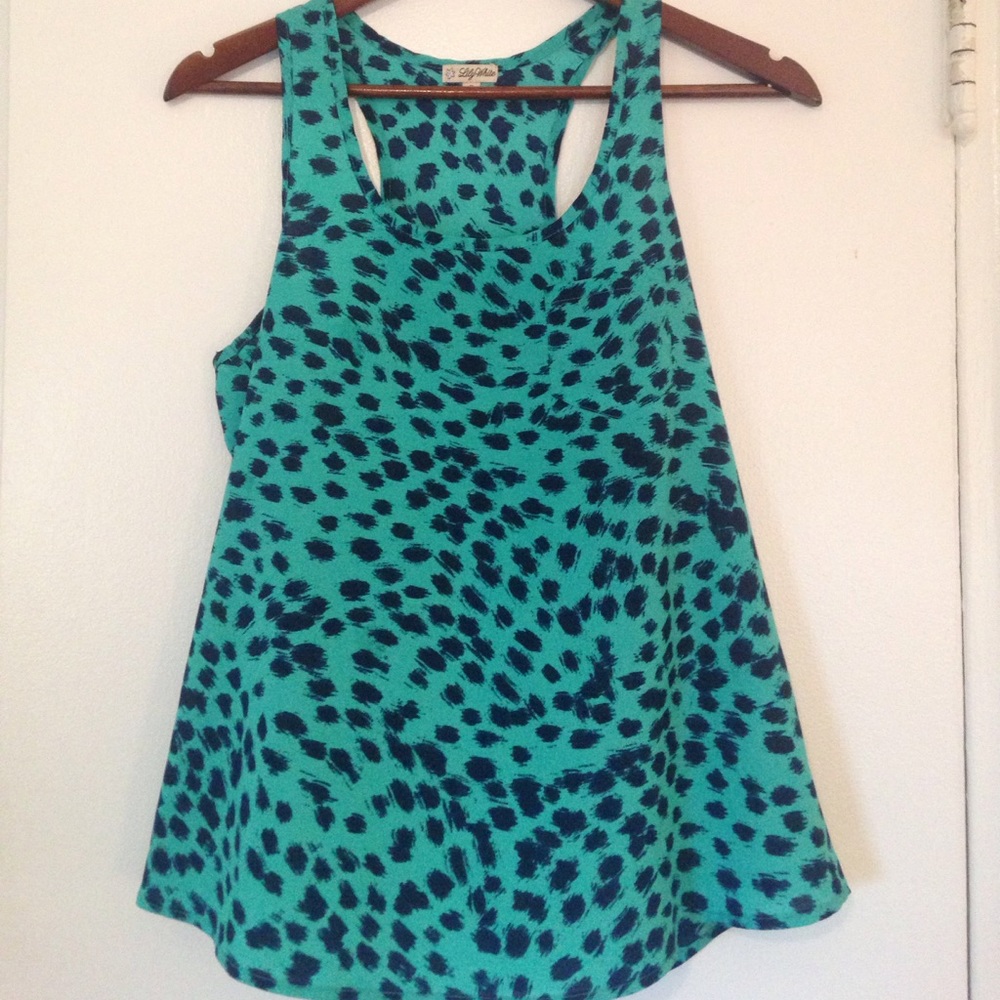 Lily White Racerback Satin Blouse Size Small