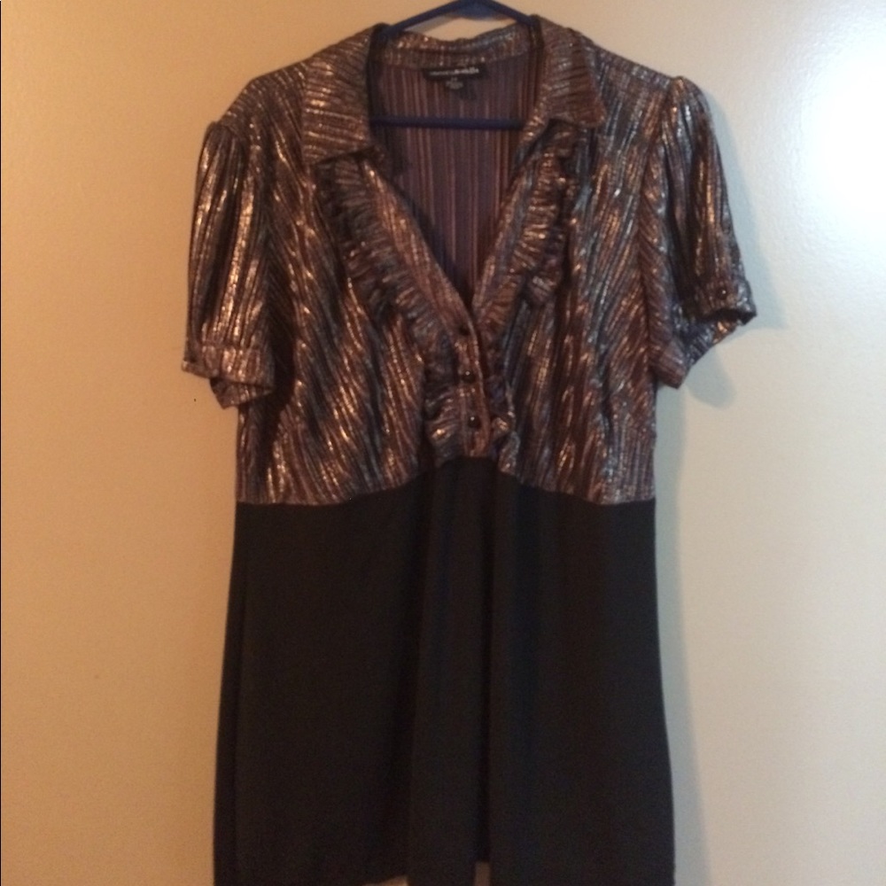 Gold and black blouse