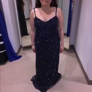 Adrianna Papell Midnight Beaded Gown size 12