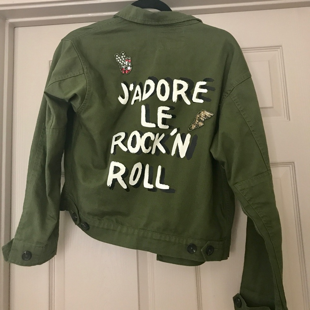 Olive green military jacket