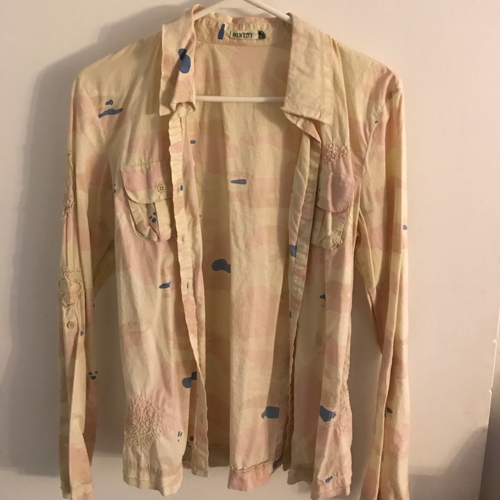 Old Navy pink cameo button down shirt