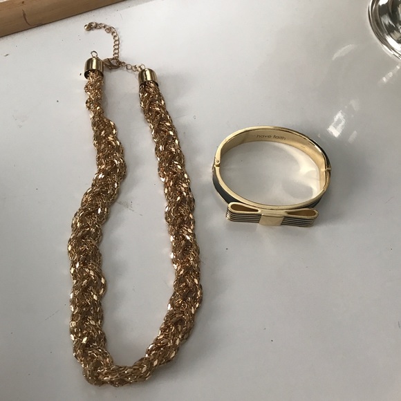 Have Faith Bangle Bracelet and Gold Tone Necklace - Picture 4 of 4