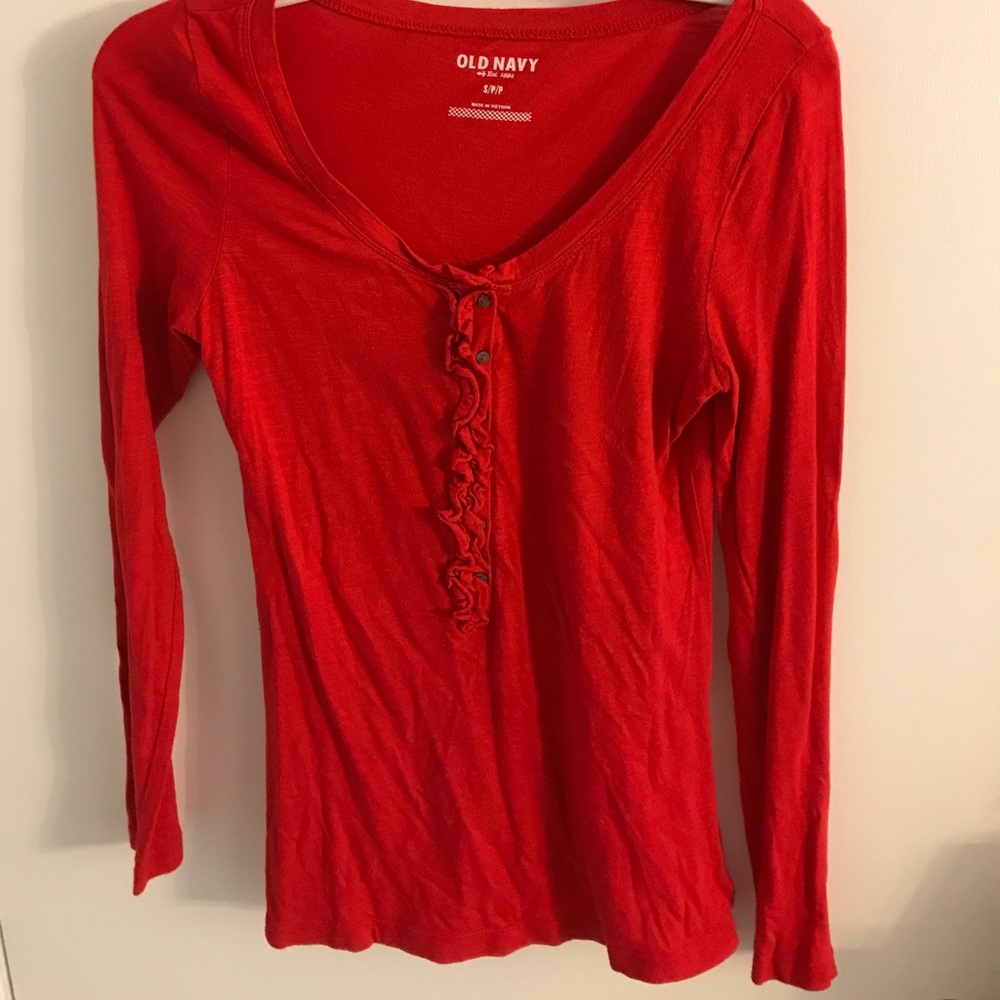 Red long sleeved shirt