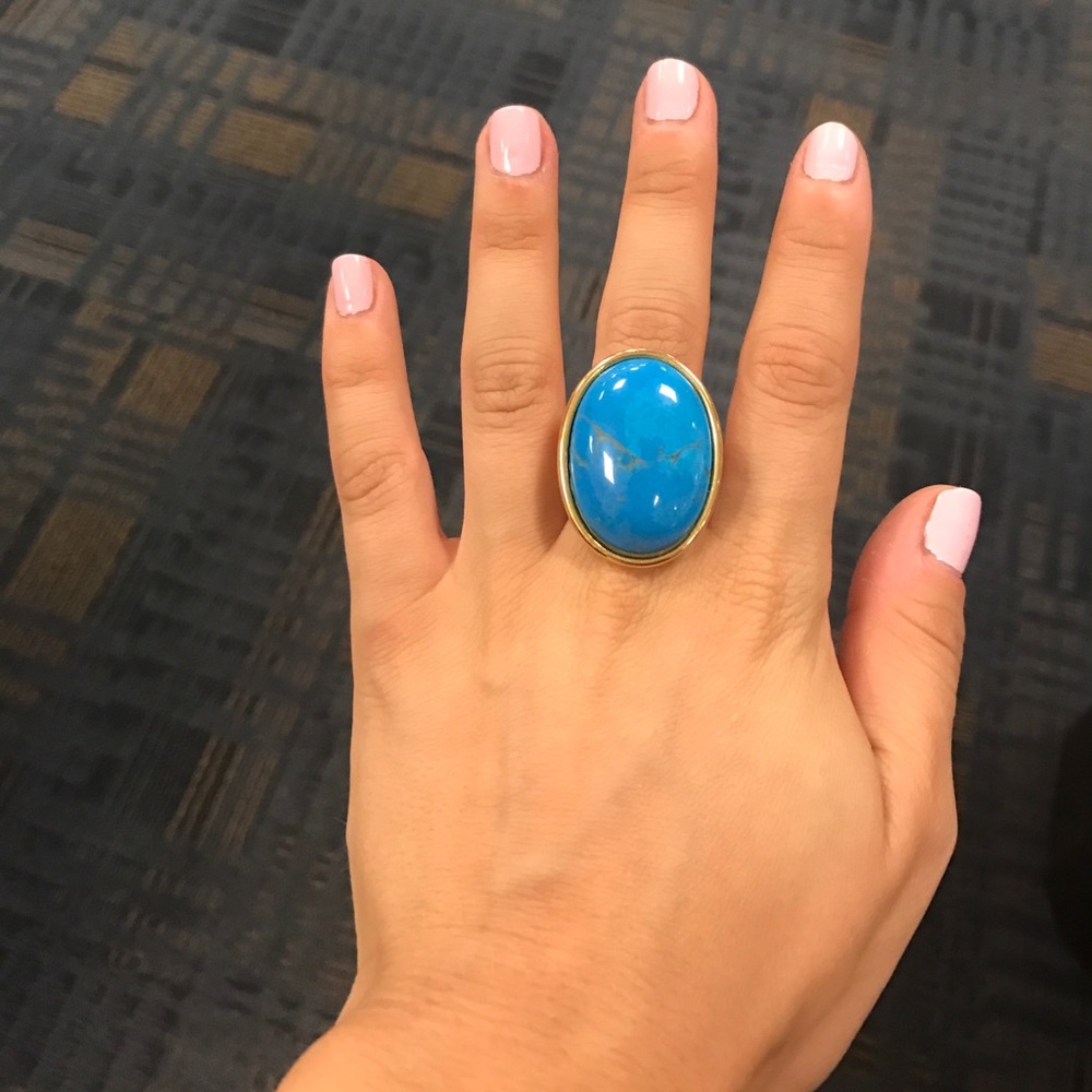 Privileged Turquoise Oval Ring One Size