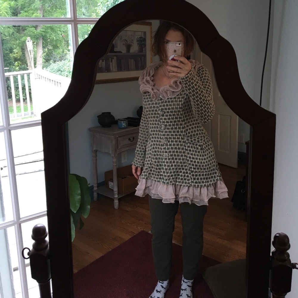 Modcloth Ruffle Cardigan.