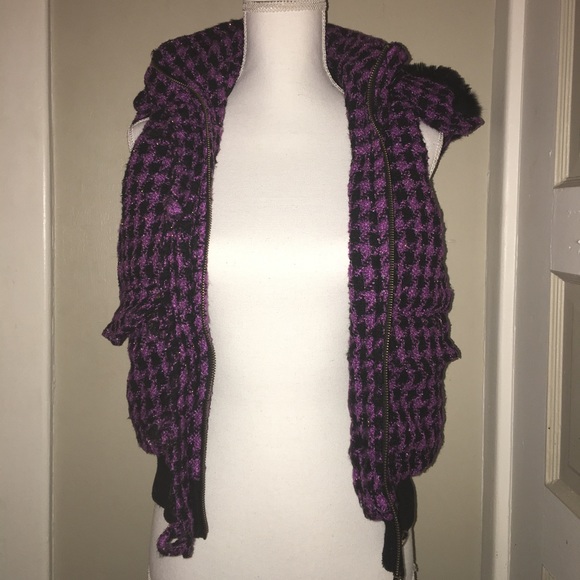 Purple houndstooth vest jacket - Picture 4 of 8