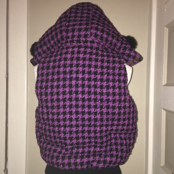 Purple houndstooth vest jacket - Picture 5 of 8