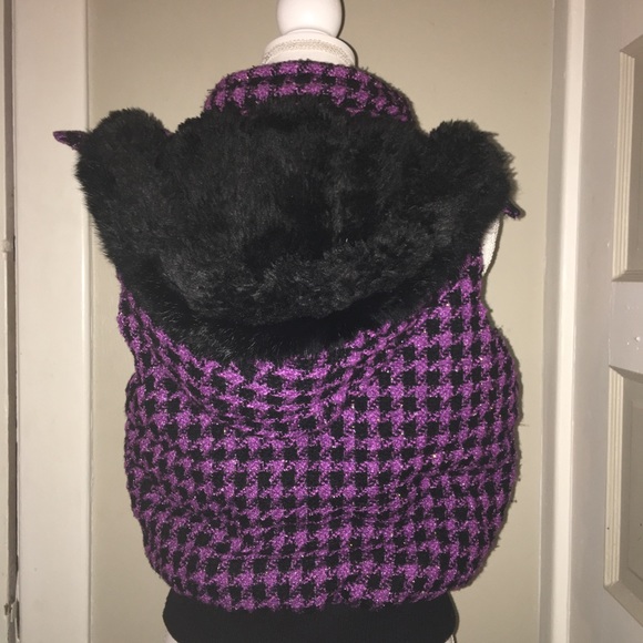Purple houndstooth vest jacket - Picture 6 of 8
