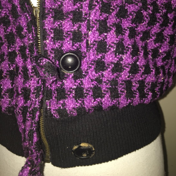 Purple houndstooth vest jacket - Picture 8 of 8