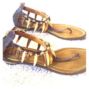 Rene Caovilla Python Thong Sandals