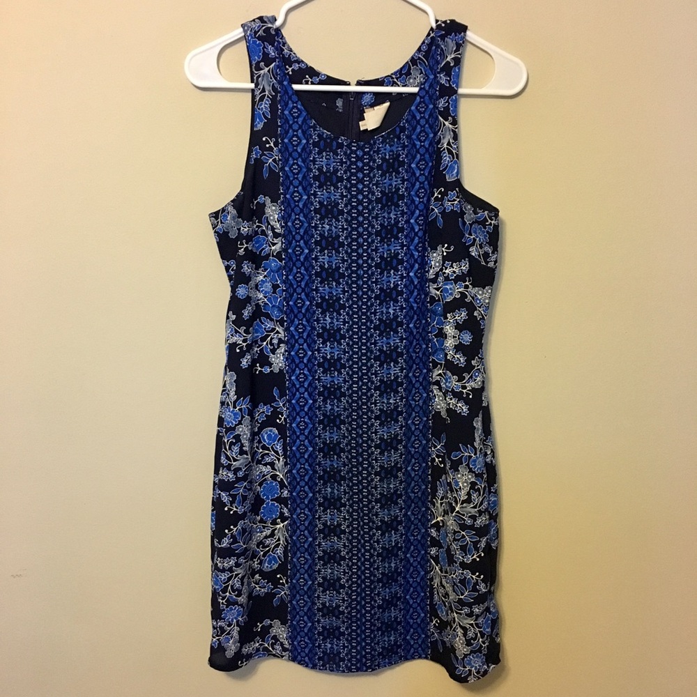 blue flowered dress