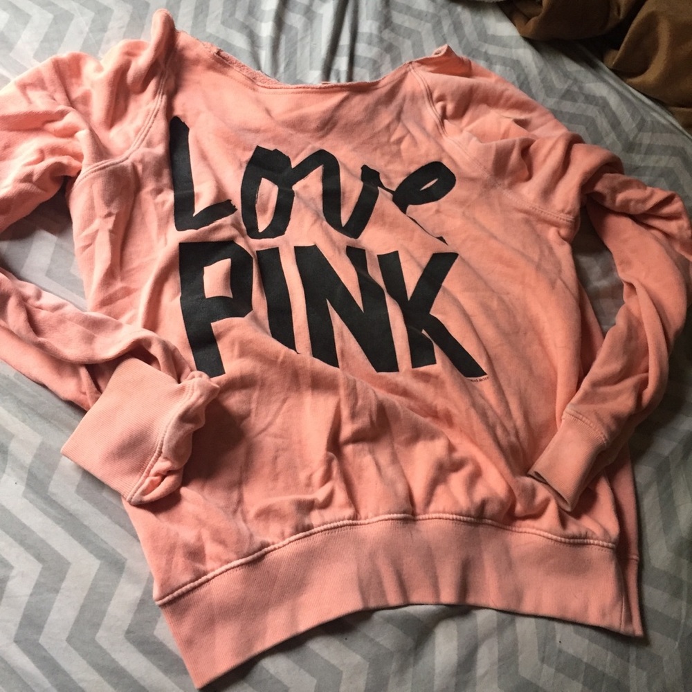 creamcicle colored off the shoulder light sweater