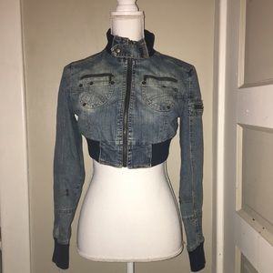 Cute faded denim crop jacket