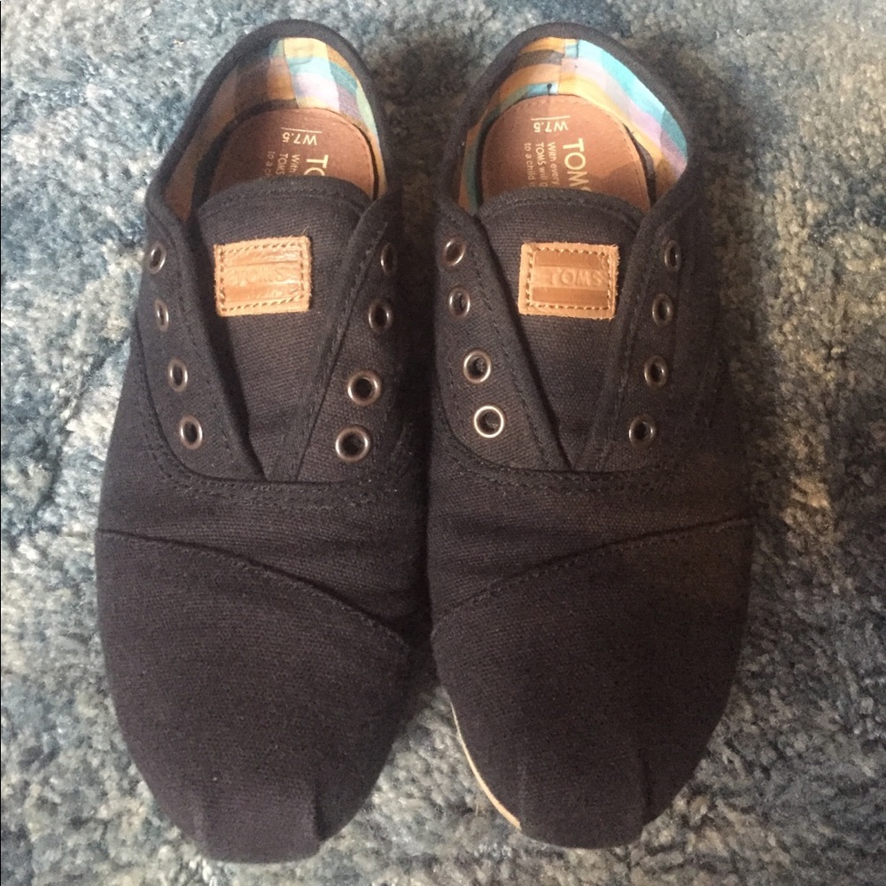 Black Slip On Toms