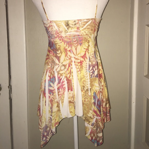 Multicolored yellow babydoll tank top - Picture 2 of 3
