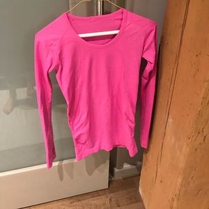 Pink luluemon long sleeve top size 2