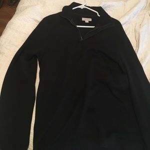 BR men's black sweater medium 1/4 zip.