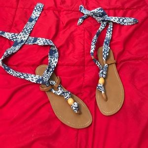 Strappy floral sandals