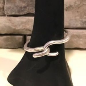 Silver plated hook bracelet