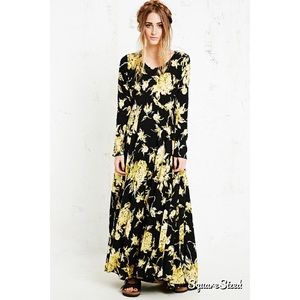 Free People First Kiss Dress - Black and Yellow