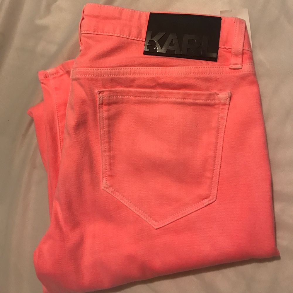 Nwt Karl neon pink jeans