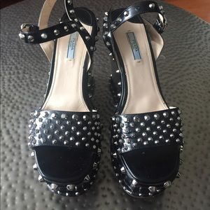 Prada Studded RUNWAY black platform sandals