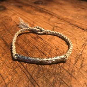M.Cohen braided unique sterling silver ID bracelet